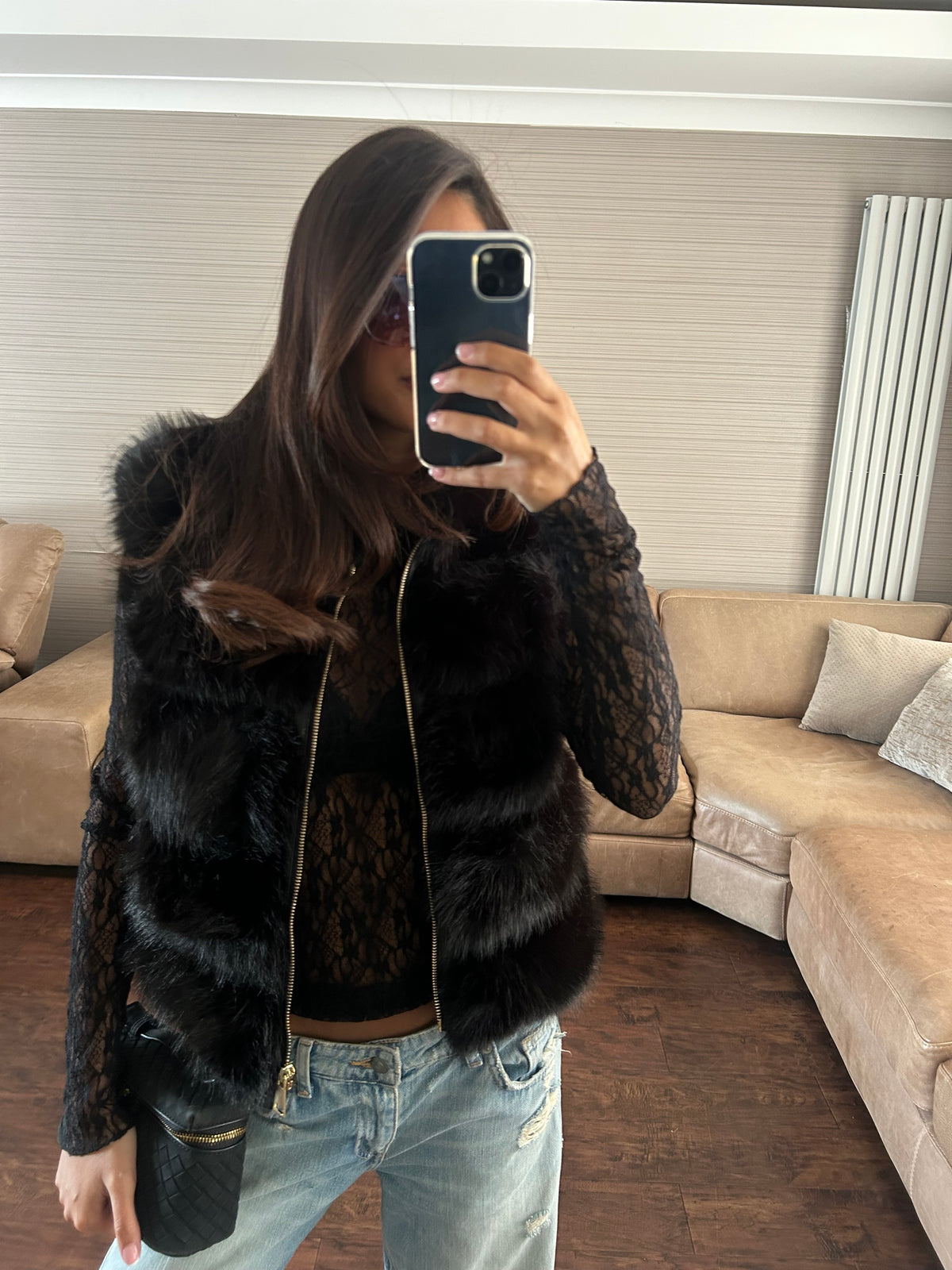 Black fur gilet