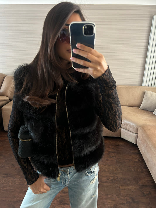 Black fur gilet