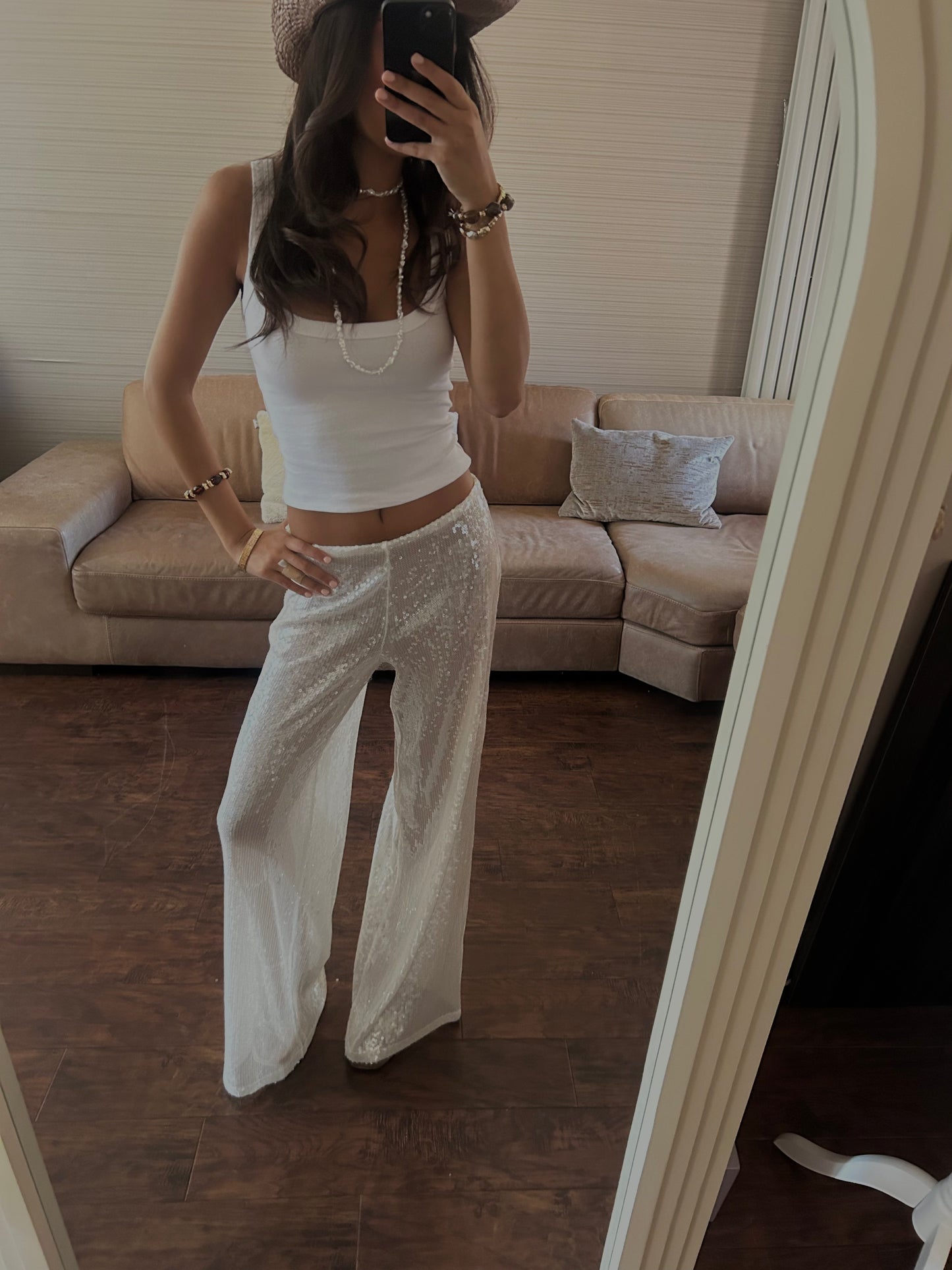Sheer Sequin Trouser